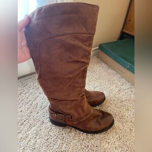 Baretraps synthetic leather wide calf size 11 tall brown boots